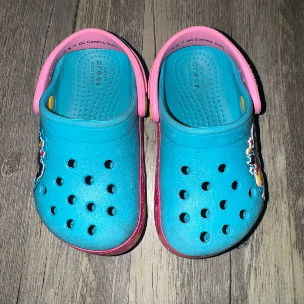 CROCS Kids' Superhero Water Shoes - Blue and Pink